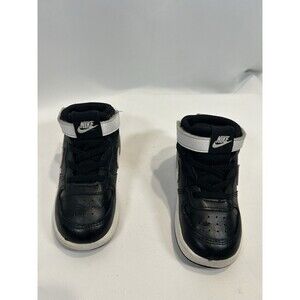 NIKE INFANT COURT BOROUGH MID 2 BLACK/ WHITE Size 8C
